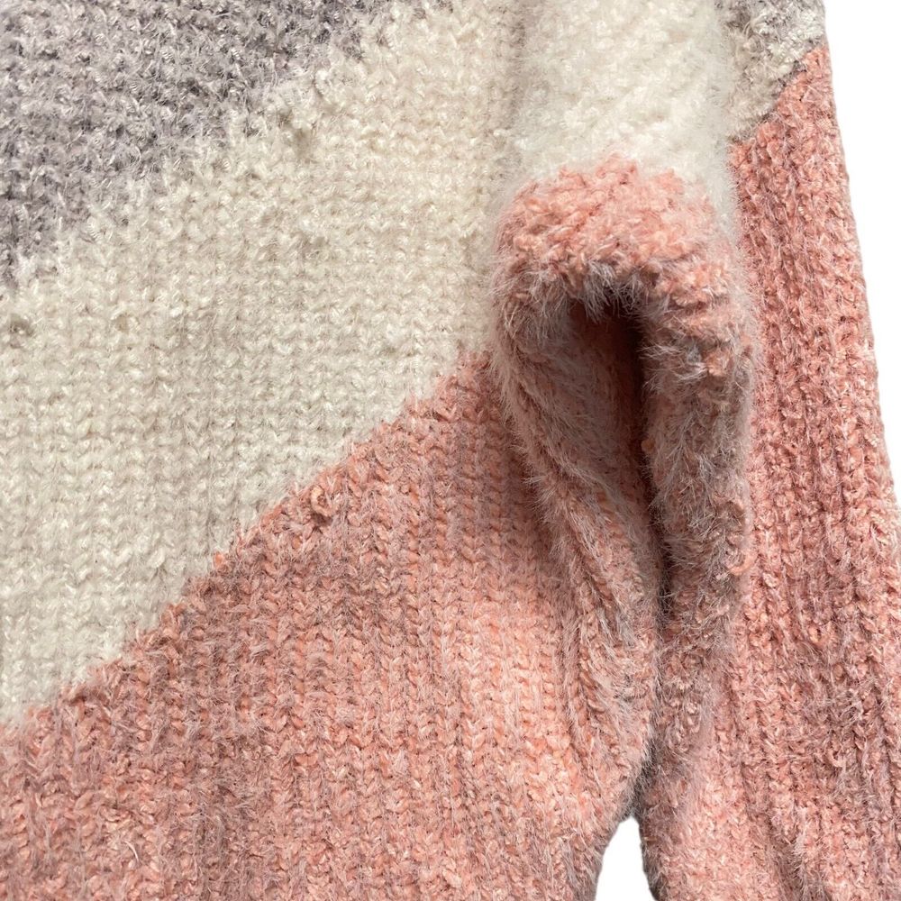 Lulu's Women's Colorblock Talk The Block Eyelash Knit Soft Sweater Size Medium - Picture 11 of 15